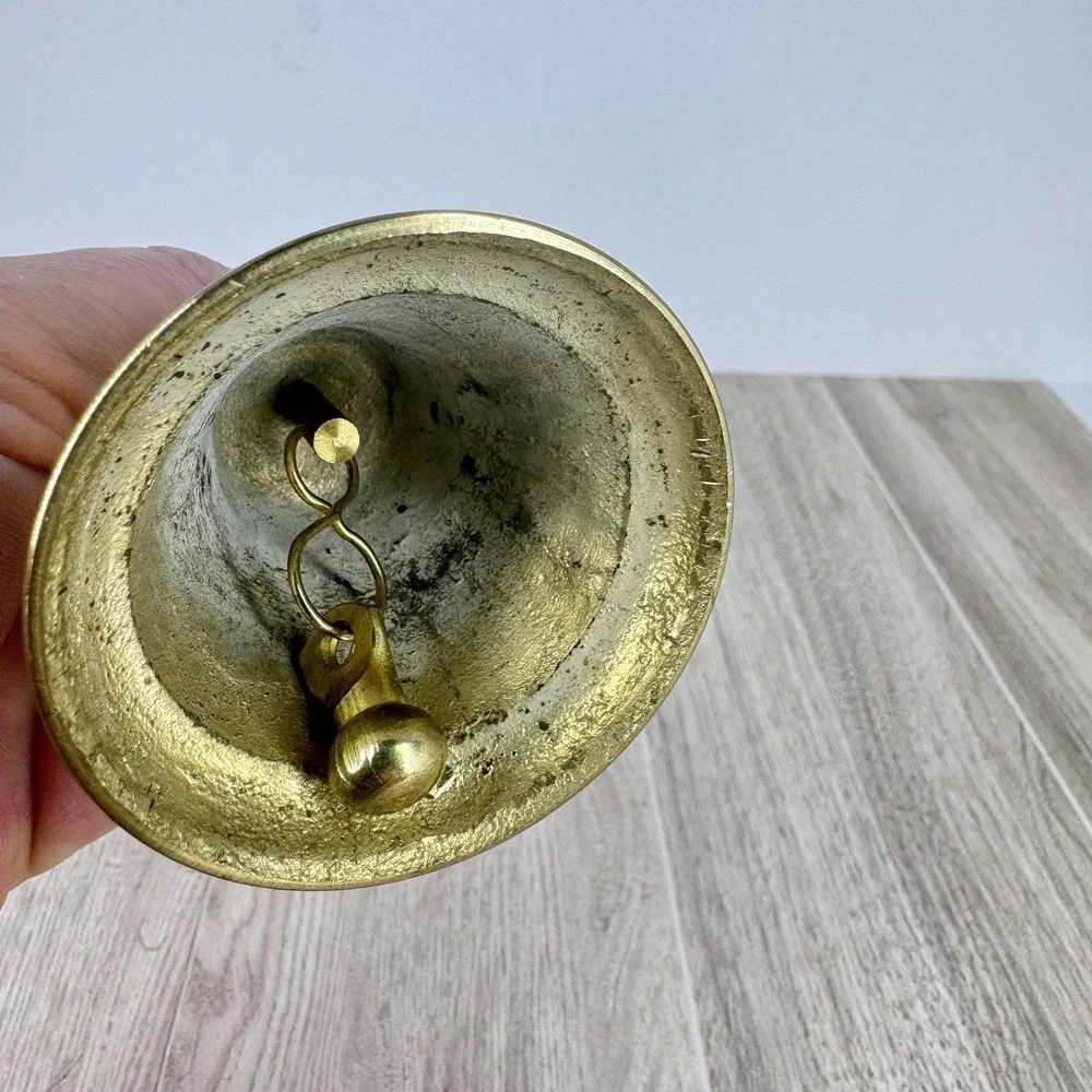 Vintage Jester Musician Hand Bell‎ Brass Silver Tone Cast Metal Taiwan ROC